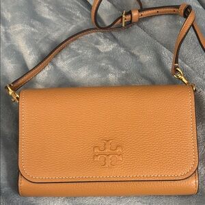 Tory Burch Camel Leather Crossbody Bag